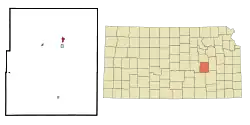 Location within Chase County and Kansas