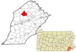 Location in Chester County and the state of Pennsylvania.