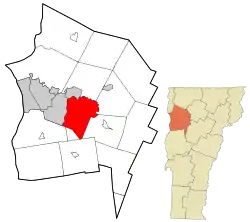 Location in Chittenden County and the state of Vermont
