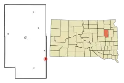 Location in Clark County and the state of South Dakota