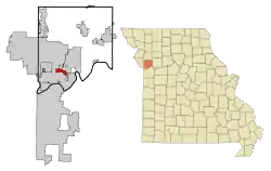 Location of Claycomo, Missouri