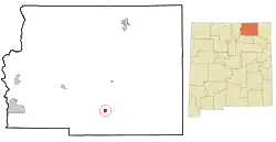 Location within Colfax County and New Mexico