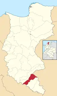 Location of the municipality and town of San Sebastián de Buenavista in the Department of Magdalena.