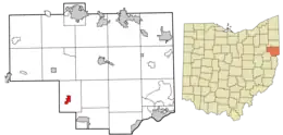 Location of Summitville in Columbiana County and in the State of Ohio