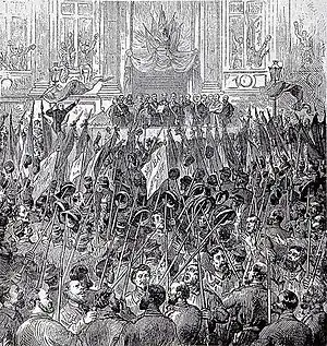 Image 11The celebration of the election of the Commune on 28 March 1871—the Paris Commune was a major early implementation of socialist ideas. (from Socialism)