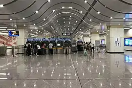 Ticket vending machines in the concourse
