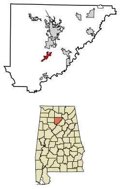 Location of Dodge City in Cullman County, Alabama.
