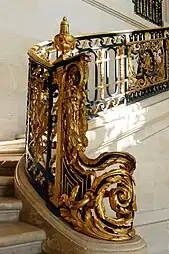 Neoclassical acanthuses of a staircase railing in the Petit Trianon, Versailles, France, by Ange-Jacques Gabriel, 1764