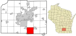 Location in Dane County and the state of Wisconsin.