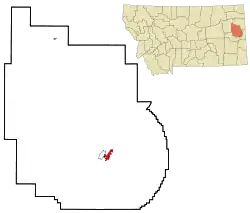 Location of Glendive, Montana