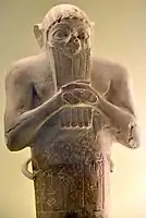 Lugal-kisalsi foundation peg (close-up). Inscription: "For (goddess) Namma, wife of (the god) An, Lugalkisalsi, King of Uruk, King of Ur, erected this temple of Namma".