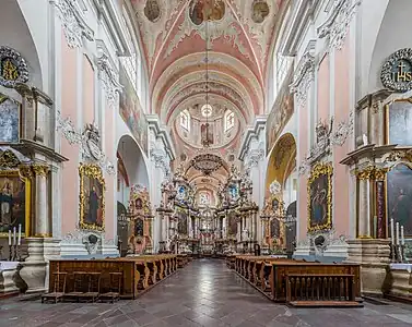 Interior of the Dominican Church of the Holy Spirit in Vilnius, reconstructed in a Late Baroque style in the 17th century