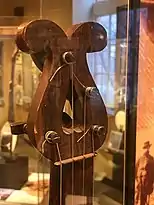 peghead from 1840s era banjo  in &nbsp;American  Banjo  Museum