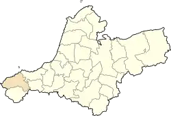 Location of Oulhaça within Aïn Témouchent province