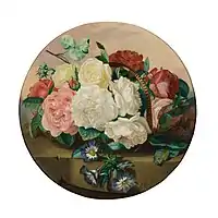 ELOISE HARRIET STANNARD (BRITISH 1829-1915) STILL LIFE OF ASSORTED ROSES ON A LEDGE Signed and indistinctly dated, oil on canvas,