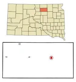 Location in Edmunds County and the state of South Dakota