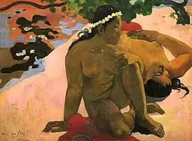 Aha Oe Feii? (Are You Jealous?); by Paul Gauguin; 1892; oil on canvas; 68 x 92 cm; Pushkin Museum (Moscow, Russia)