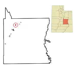 Location in Emery County and the State of Utah.