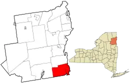 Location in Essex County and the state of New York