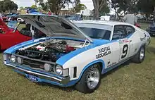 A race replica of the Ford XA Falcon GT Hardtop in which Geoghegan won the 1973 Hardie-Ferodo 1000 with Allan Moffat