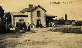 The railway station in Fourilles, in the early 20th century