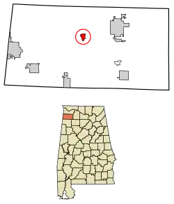 Location of Belgreen in Franklin County, Alabama.