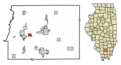 Location of Buckner in Franklin County, Illinois.