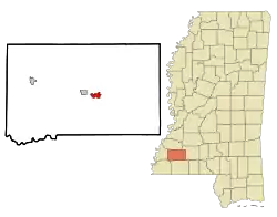Location of Bude, Mississippi
