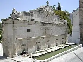 Fountain in the Plaza de Isabel II of La Guardia in Jaén, the work of Francisco del Castillo "El Mozo" (1566).