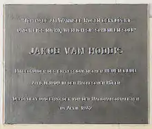 Memorial plaque to Jakob van Hoddis