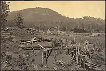 Wartime photograph by George N. Barnard shows Kennesaw Mountain.