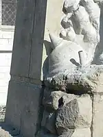 The German helmet on the Vron war memorial