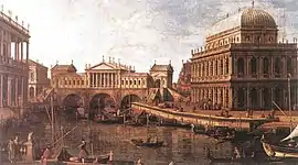 A Palladian Design for the Rialto Bridge, with Buildings at Vicenza