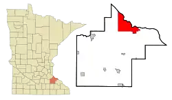 Location of the city of Red Wingwithin Goodhue Countyin the state of Minnesota