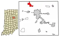Location of Jalapa in Grant County, Indiana.
