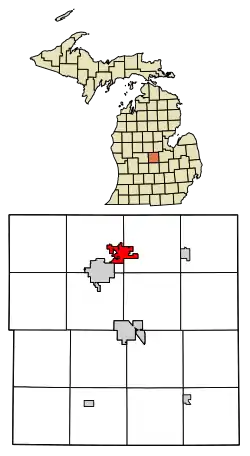 Location of St. Louis, Michigan