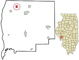 Location in Greene County and the state of Illinois.