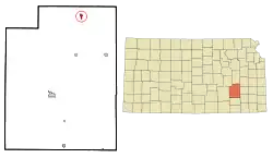 Location within Greenwood County and Kansas