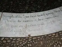 Grotto text, a quotation from Pope