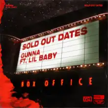 The cover consists of a theatre marquee that features the song title and both artists' names in red.