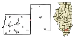 Location of Macedonia in Franklin & Hamilton Counties, Illinois.