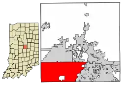 Map of Hamilton County showing Home Place within the city limits of Carmel