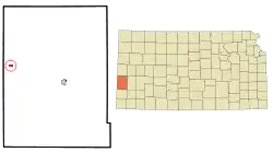 Location within Hamilton County and Kansas