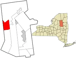 Location in Hamilton County and the state of New York.