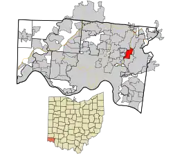 Location in Hamilton County and the state of Ohio.