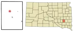 Location in Hanson County and the state of South Dakota