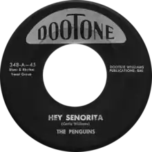 A black label listing "Hey Señorita" as the A-side track of the US single release