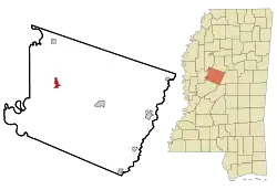 Location of Tchula, Mississippi