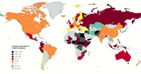 Homeless population per 10 00 Inhabitants