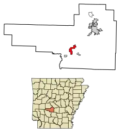 Location of Midway in Hot Spring County, Arkansas.